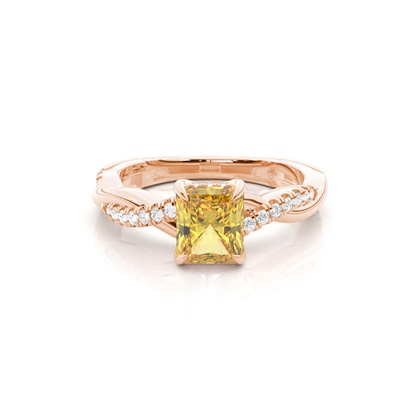 Hidden Halo Yellow Diamond Engagement Ring