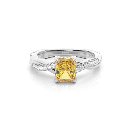 Hidden Halo Yellow Diamond Engagement Ring