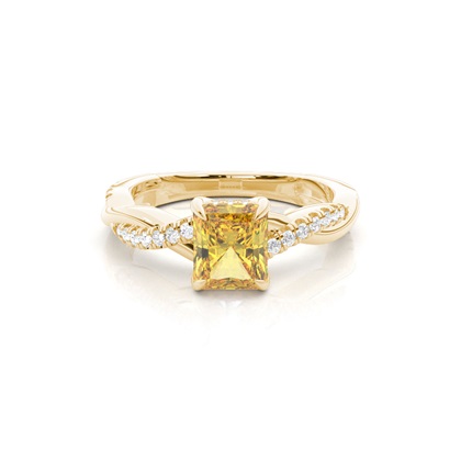 Hidden Halo Yellow Diamond Engagement Ring