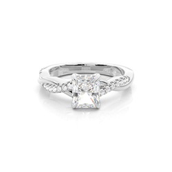 Prong Setting Round Diamond Hidden Halo Rings