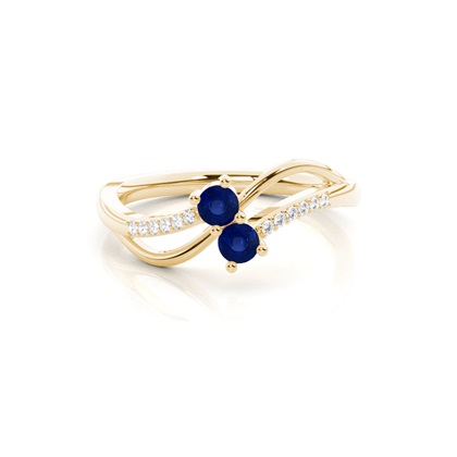 Yellow Gold Sapphire Diamond Rings