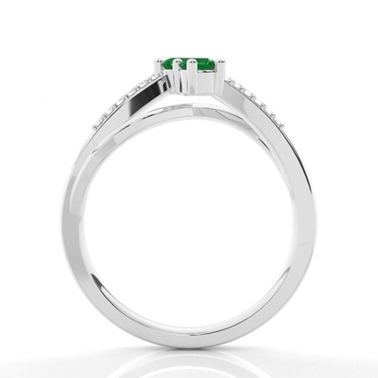 Plate Prong Setting Round Two Stone Ring