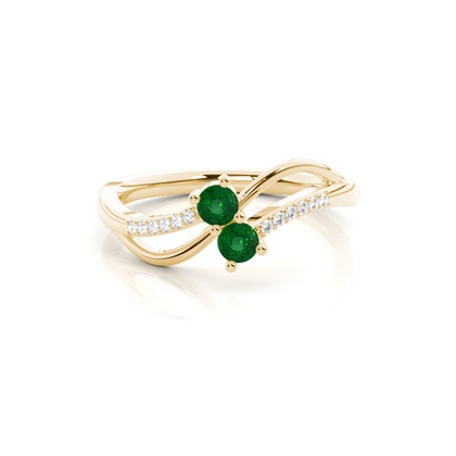Yellow Gold Two Stone Diamond Rings