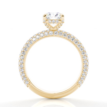 Krappenfassung Diamant Versteckter Halo Ring