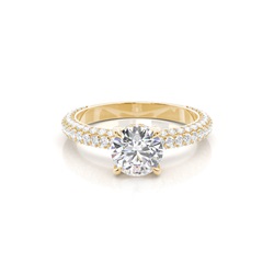 Krappenfassung Diamant Versteckter Halo Ring