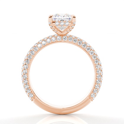 Princess Rose Gold Halo Engagement Rings