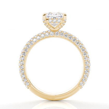 1.00 Carat Gelbgold Halo Verlobungsringe