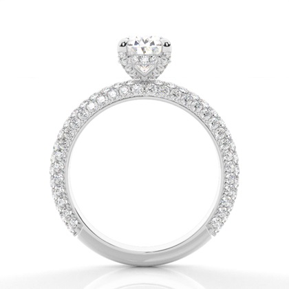 1.00 Carat Platin Halo Verlobungsringe