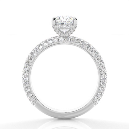 Cushion White Gold Halo Engagement Rings