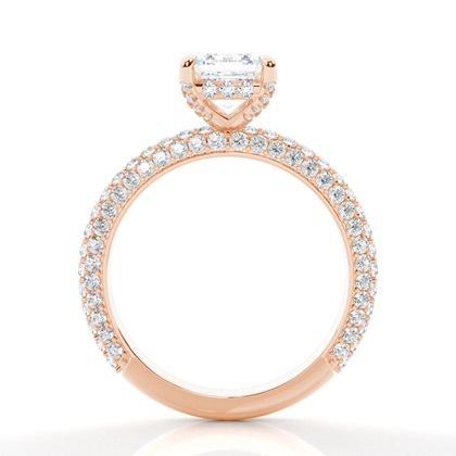 Asscher Rose Gold Halo Engagement Rings