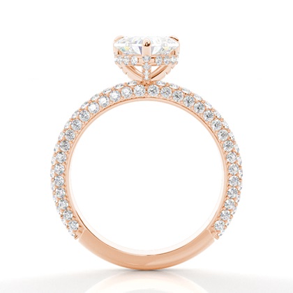 Krappenfassung Diamant Versteckter Halo Ring