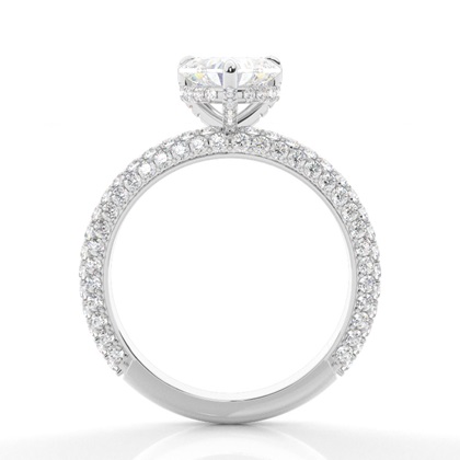 Krappenfassung Diamant Versteckter Halo Ring