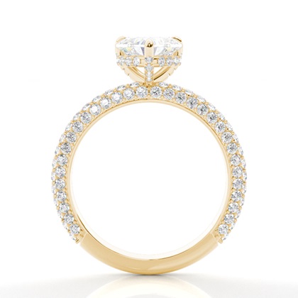 Krappenfassung Diamant Versteckter Halo Ring