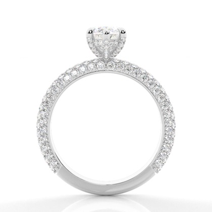 Krappenfassung Diamant Versteckter Halo Ring