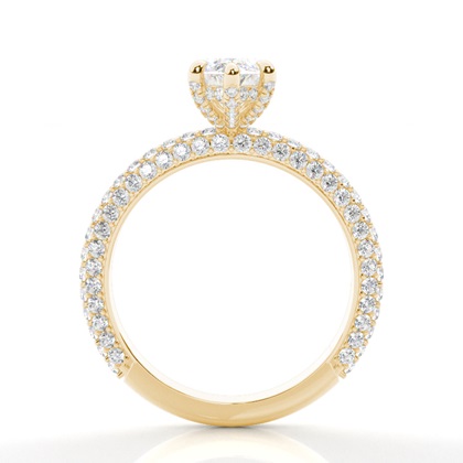 Krappenfassung Diamant Versteckter Halo Ring