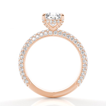 Krappenfassung Diamant Versteckter Halo Ring