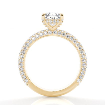 Krappenfassung Diamant Versteckter Halo Ring