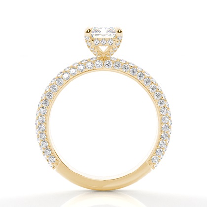 Krappenfassung Diamant Versteckter Halo Ring