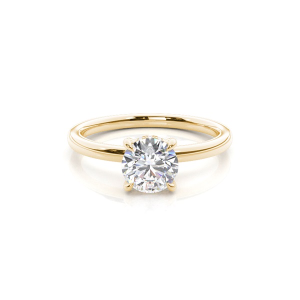 Prong Setting Round Diamond Hidden Halo Rings