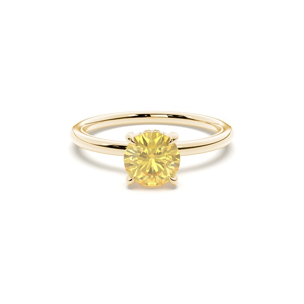 Hidden Halo Yellow Diamond Engagement Ring