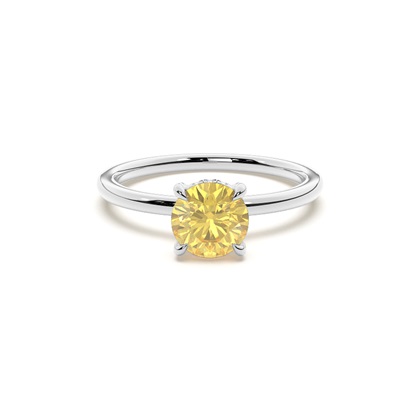 Hidden Halo Yellow Diamond Engagement Ring