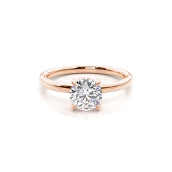Prong Setting Round Diamond Hidden Halo Rings