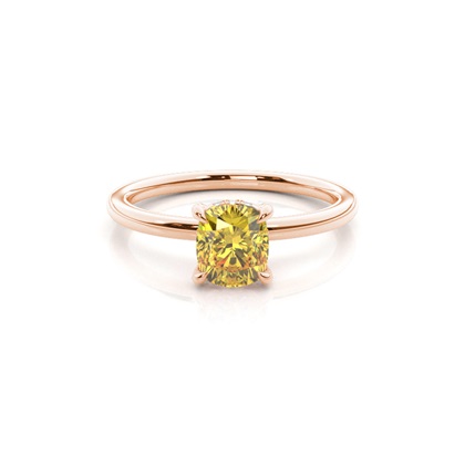 Hidden Halo Yellow Diamond Engagement Ring