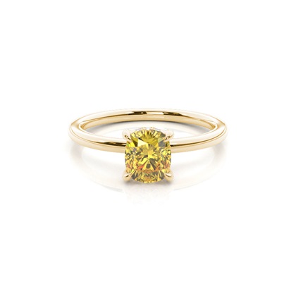 Hidden Halo Yellow Diamond Engagement Ring