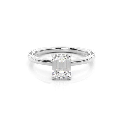 Emerald Simple Diamond Engagement Rings