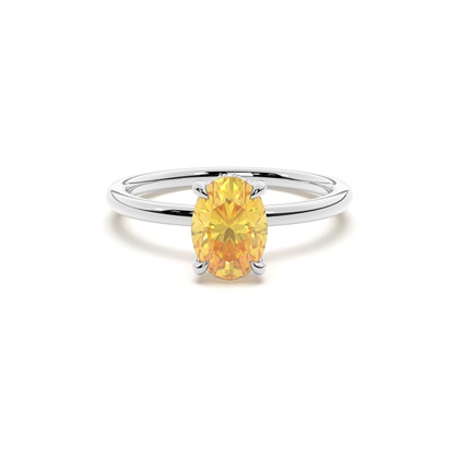 Oval Yellow Diamond Engagement Rings