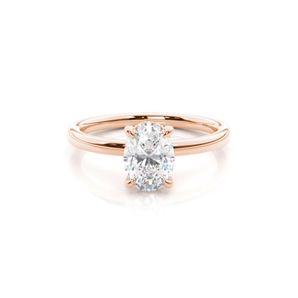 Oval Rose Gold Halo Diamond Engagement Rings