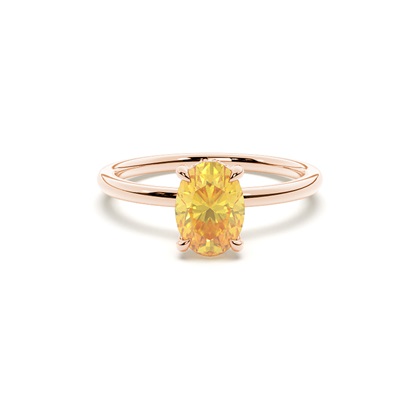 Hidden Halo Yellow Diamond Engagement Ring