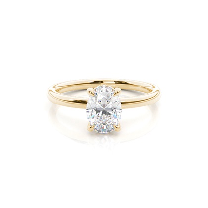 Oval Yellow Gold Halo Diamond Engagement Rings