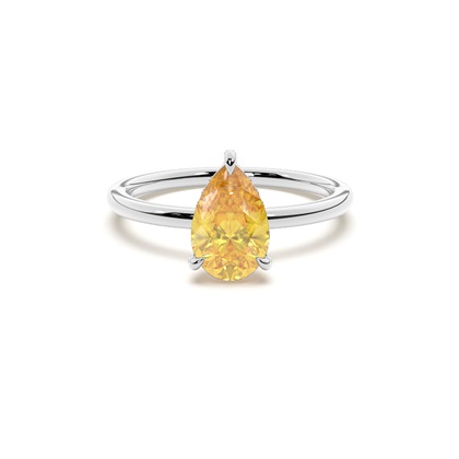 Pear Yellow Diamond Engagement Rings
