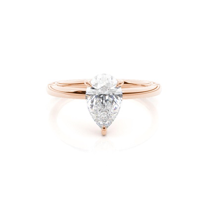 Pear Rose Gold Halo Diamond Engagement Rings