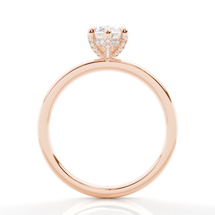 Versteckte Halo-Ringe mit runden Diamanten in Krappenfassung