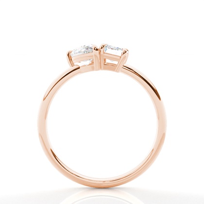 Schlichter Ring mit Toi-et-Moi in Krappenfassung