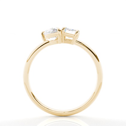 Schlichter Ring mit Toi-et-Moi in Krappenfassung