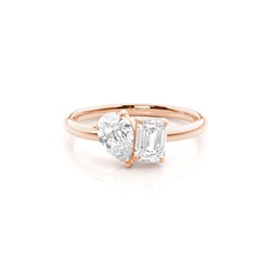 Toi Et Moi Pear And Emerald Diamond Engagement Ring