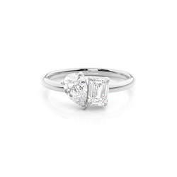 Toi Et Moi Tropfen und Smaragdform Diamant Verlobungsring