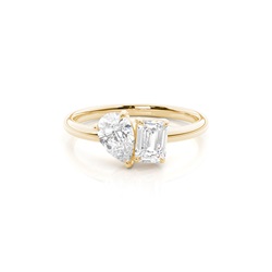 Toi Et Moi Pear And Emerald Diamond Engagement Ring