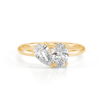 Toi Et Moi Pear And Oval Diamond Ring