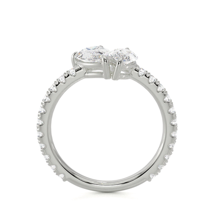 Toi Et Moi Pear & Marquise Diamond Pavé Set Ring