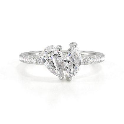 Toi Et Moi Pear & Marquise Diamond Pavé Set Ring