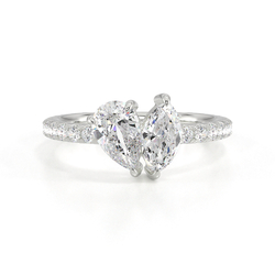 Toi Et Moi Pear & Marquise Diamond Pavé Set Ring