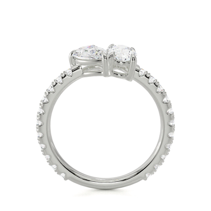 Toi Et Moi Pear & Oval Diamond Pavé Set Ring