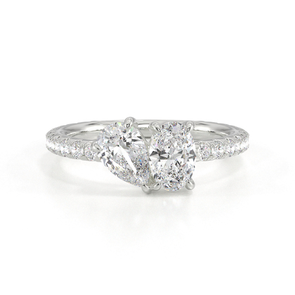 Toi Et Moi Pear & Oval Diamond Pavé Set Ring