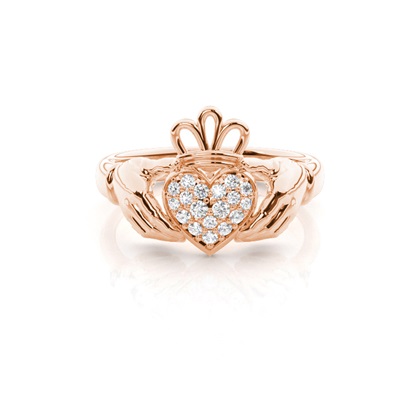 Rose Gold Cluster Diamond Rings