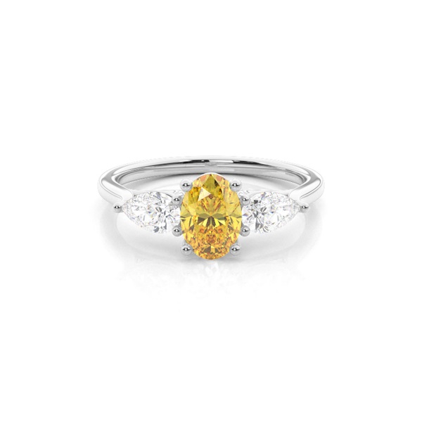 Yellow Diamond Trilogy Engagement Ring