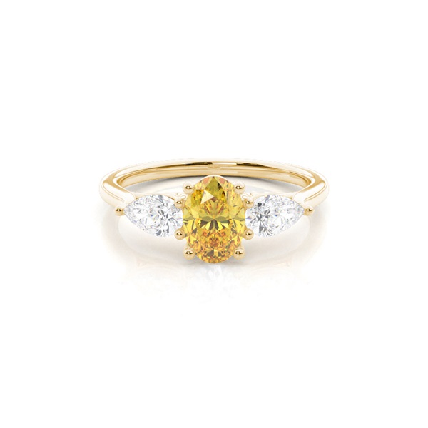 Yellow Diamond Trilogy Engagement Ring